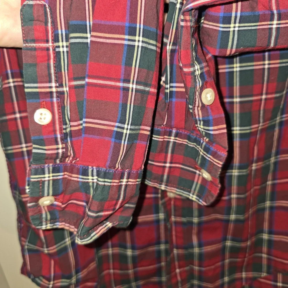 Ralph Lauren Boys Size 8 Tartan Plaid Holiday Christmas Button Down Long-sleeved
